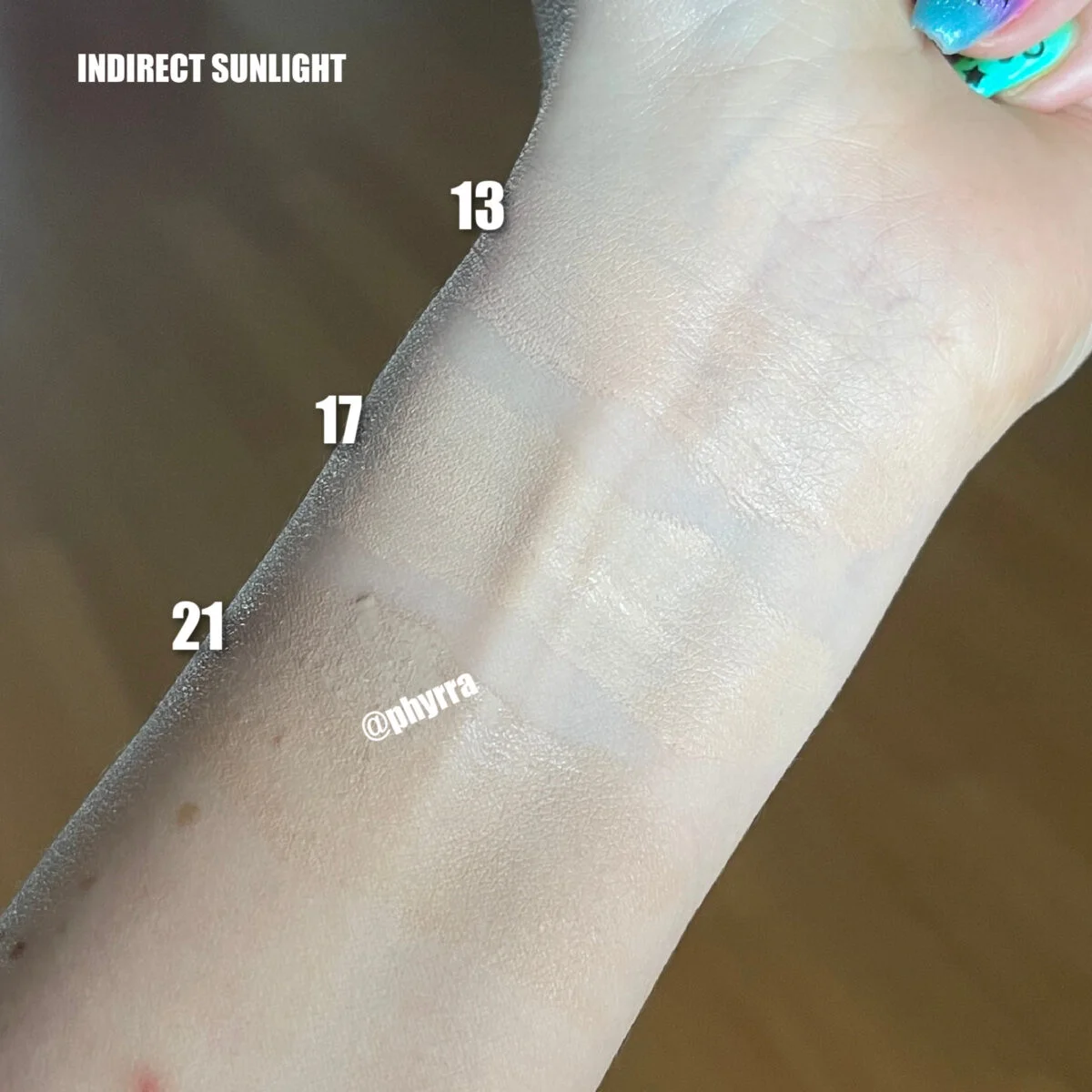 Pale skin foundation swatches comparison photo