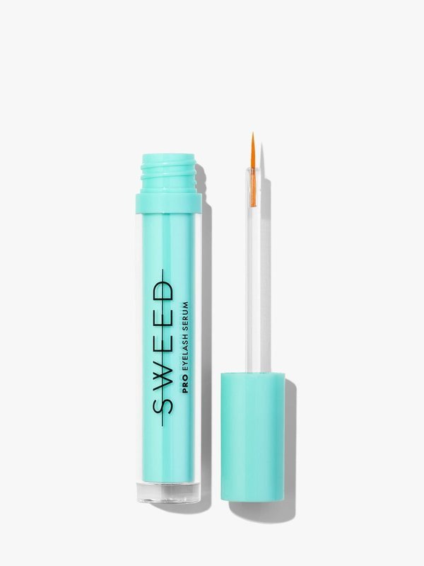 Mint green Sweed eyelash serum tube with brush applicator
